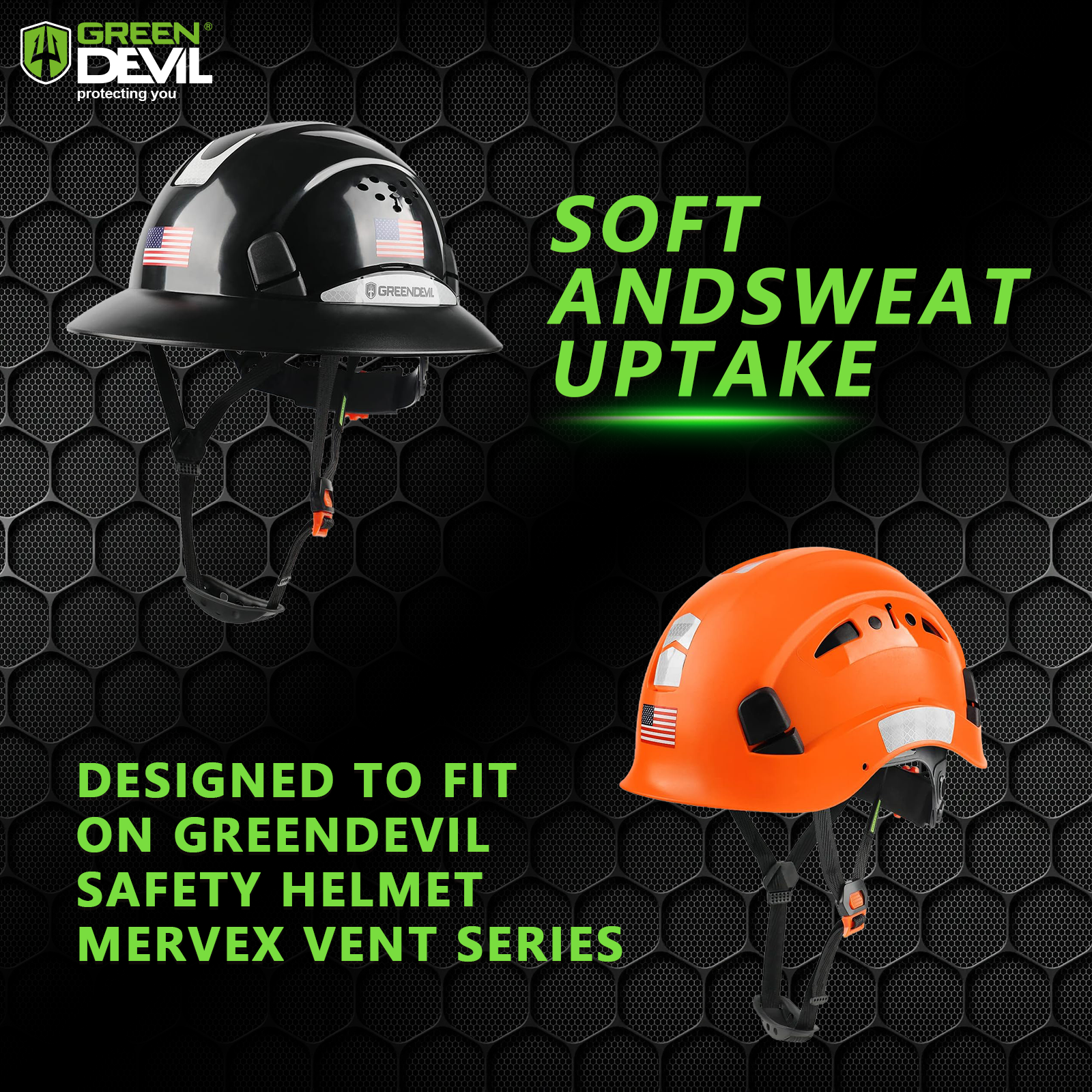 GREEN DEVIL Hard Hat Suspension, Replacement Part for GREEN DEVIL Hard Hats with Ratchet Knob and Pivot Adjustment