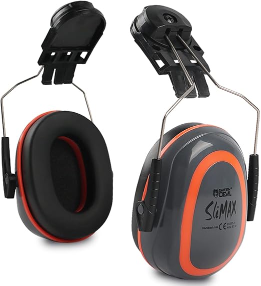GREEN DEVIL Hearing Protection Ear Muffs SNR 27dB/NRR 22dB Noise Reduction Earmuff Head Band/Helmet Mounted/Behind The Head