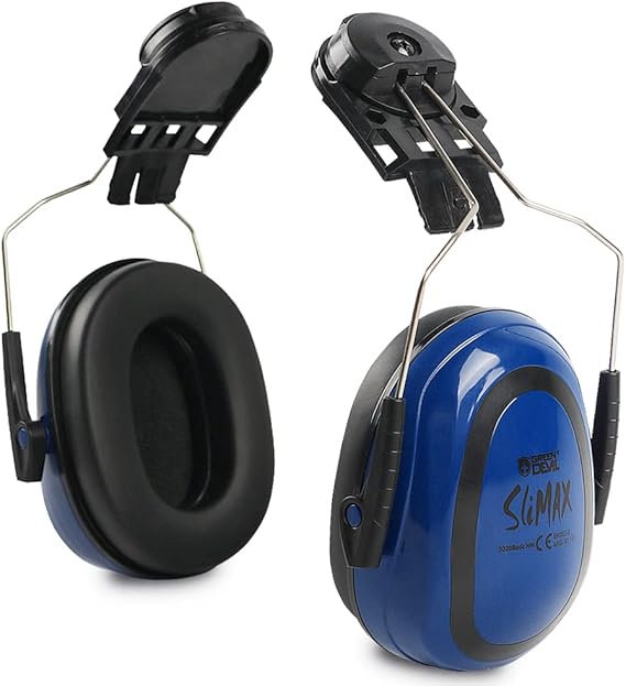 GREEN DEVIL Hearing Protection Ear Muffs SNR 27dB/NRR 22dB Noise Reduction Earmuff Head Band/Helmet Mounted/Behind The Head