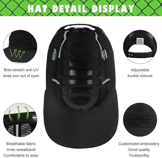 GREEN DEVIL Maverick-Air Safety Bump Cap Baseball Cap Style Head Protection Hard Hat for Men Women Lightweight Breathable