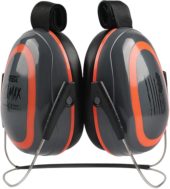 GREEN DEVIL Hearing Protection Ear Muffs SNR 27dB/NRR 22dB Noise Reduction Earmuff Head Band/Helmet Mounted/Behind The Head