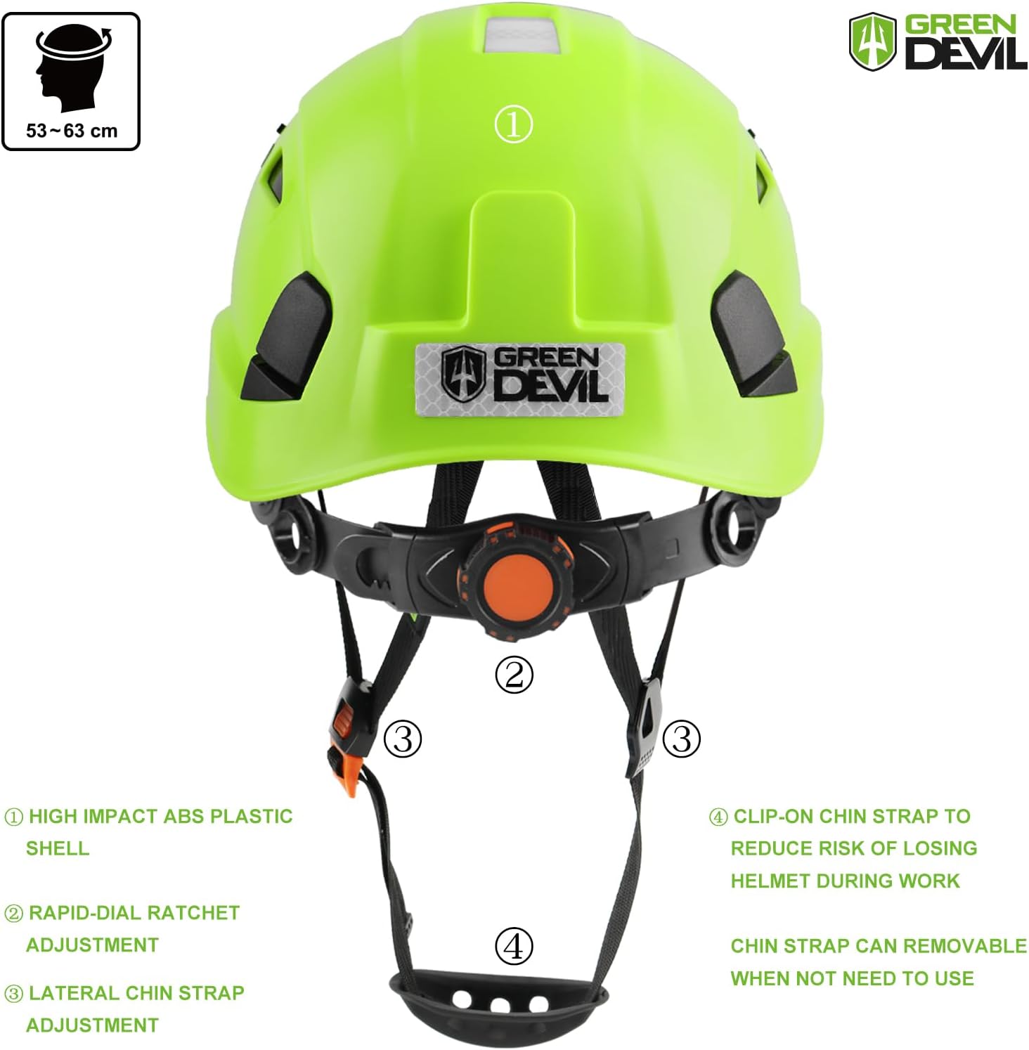 GREEN DEVIL Forestry Chainsaw Safety Helmet with Bluetooth Ear Muffs Arborist Helmet Hard Hat with Built-in Visor Mesh Face Shield 5 in 1 System Logging Garden Work Hardhats for Men Women