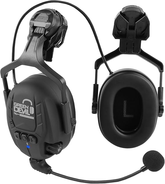GREEN DEVIL Bluetooth Hearing Protection Ear Muffs For Safety Helmet Hard Hat Mounted Attachment