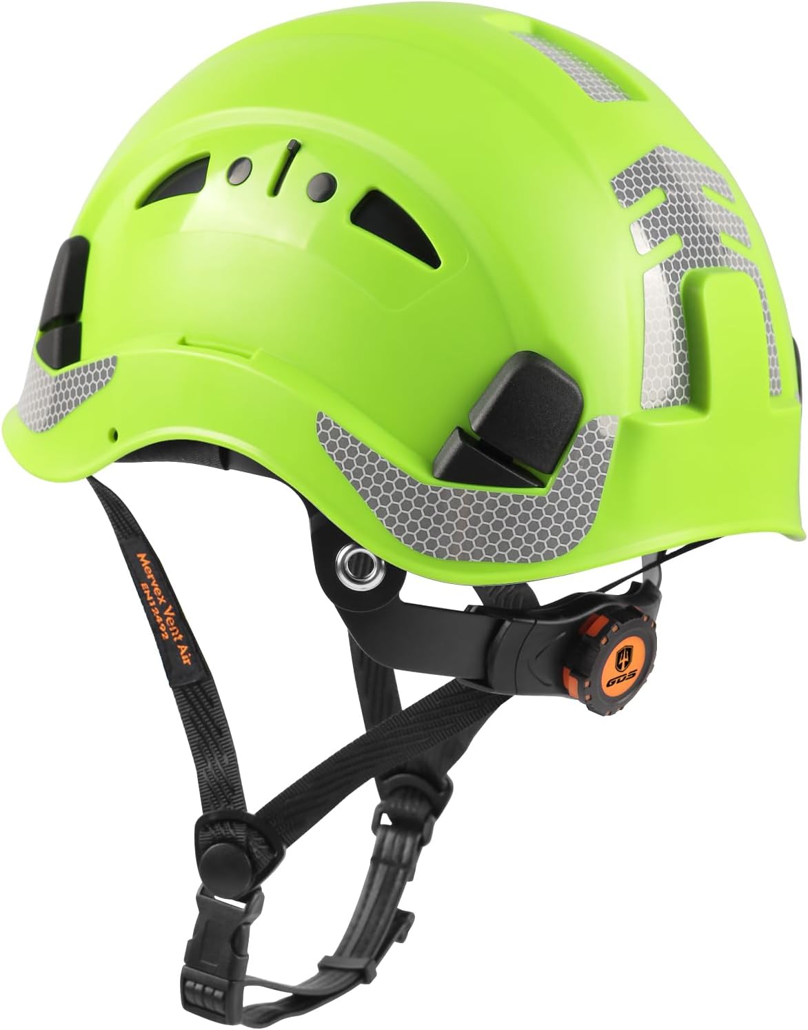 GREEN DEVIL Safety Helmet Hard Hat with Chin Strap Vented Lightweight Adjustable Hardhat for Men Women with Hi-Viz Design Ideal for Tree Climbing Work at Height