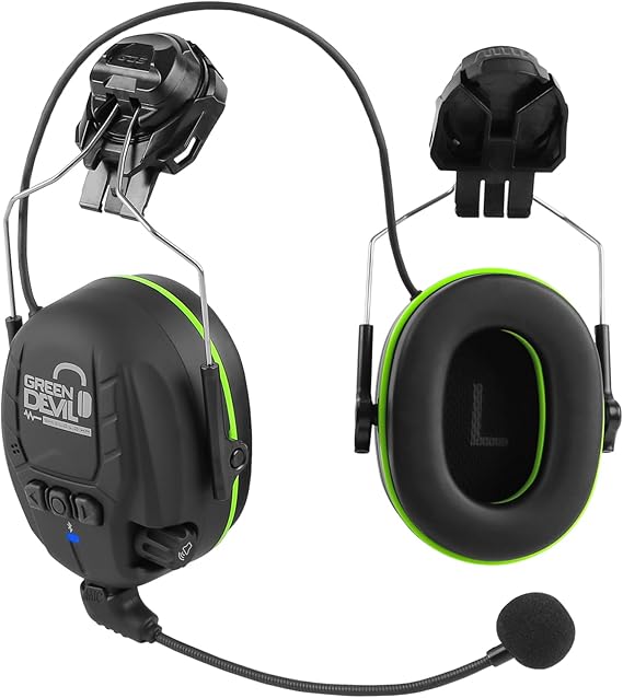 GREEN DEVIL Bluetooth Hearing Protection Ear Muffs For Safety Helmet Hard Hat Mounted Attachment