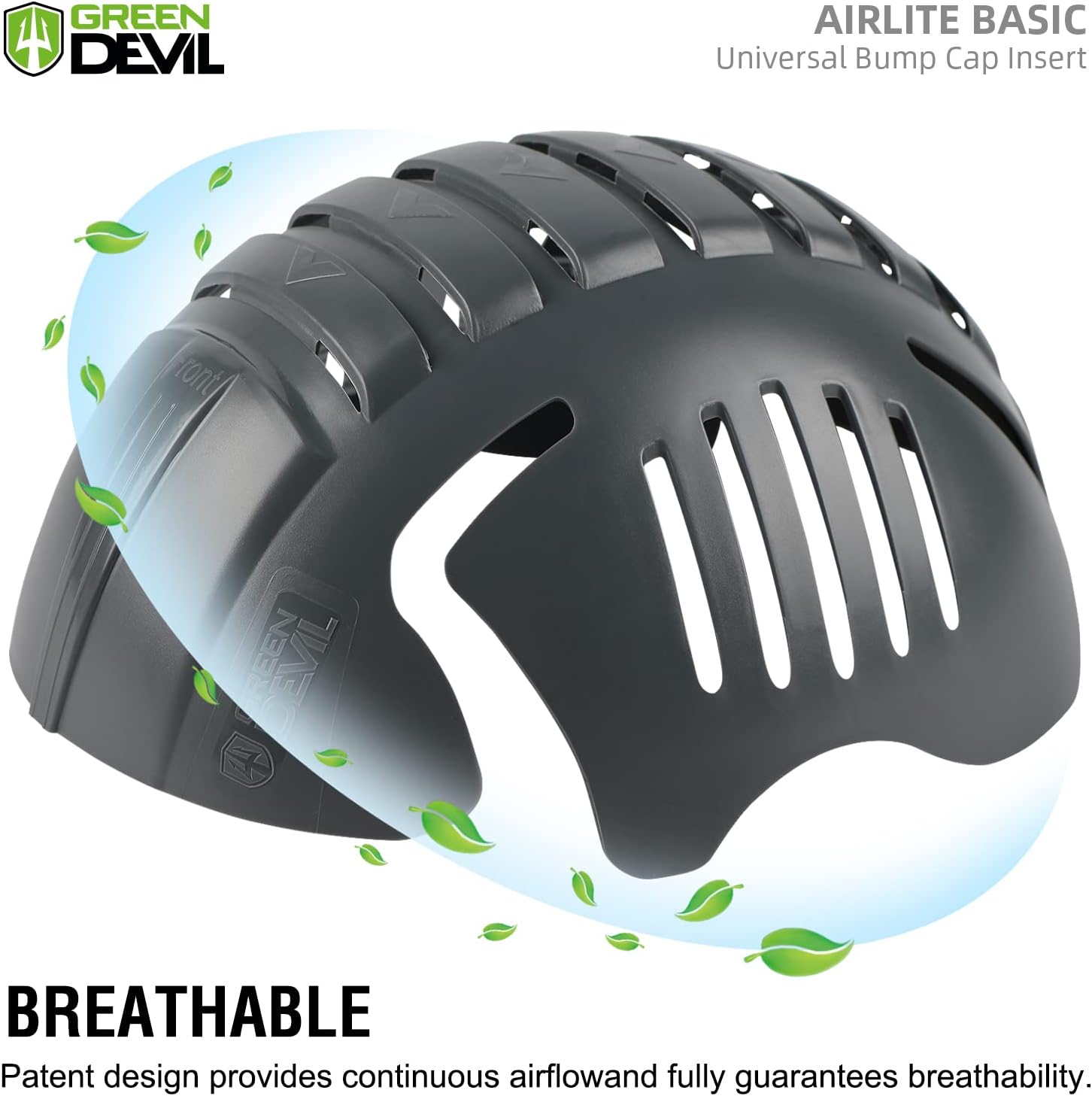 GREEN DEVIL Universal Bump Cap Insert for Baseball Caps Vented Lightweight Safety Bump Hat Insert for Men Women1Pack White