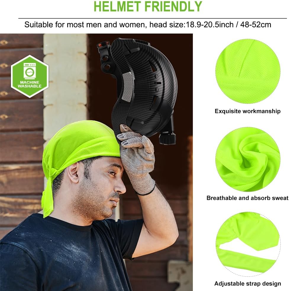 GREEN DEVIL Safety Hard Hat with Rechargeable Headlamp Light and Helmet Liner Chin Strap Men Vented Work Hardhats ANSI Z89.1 Approved Cascos de Construccion Ideal for Industrial Construction Forestry