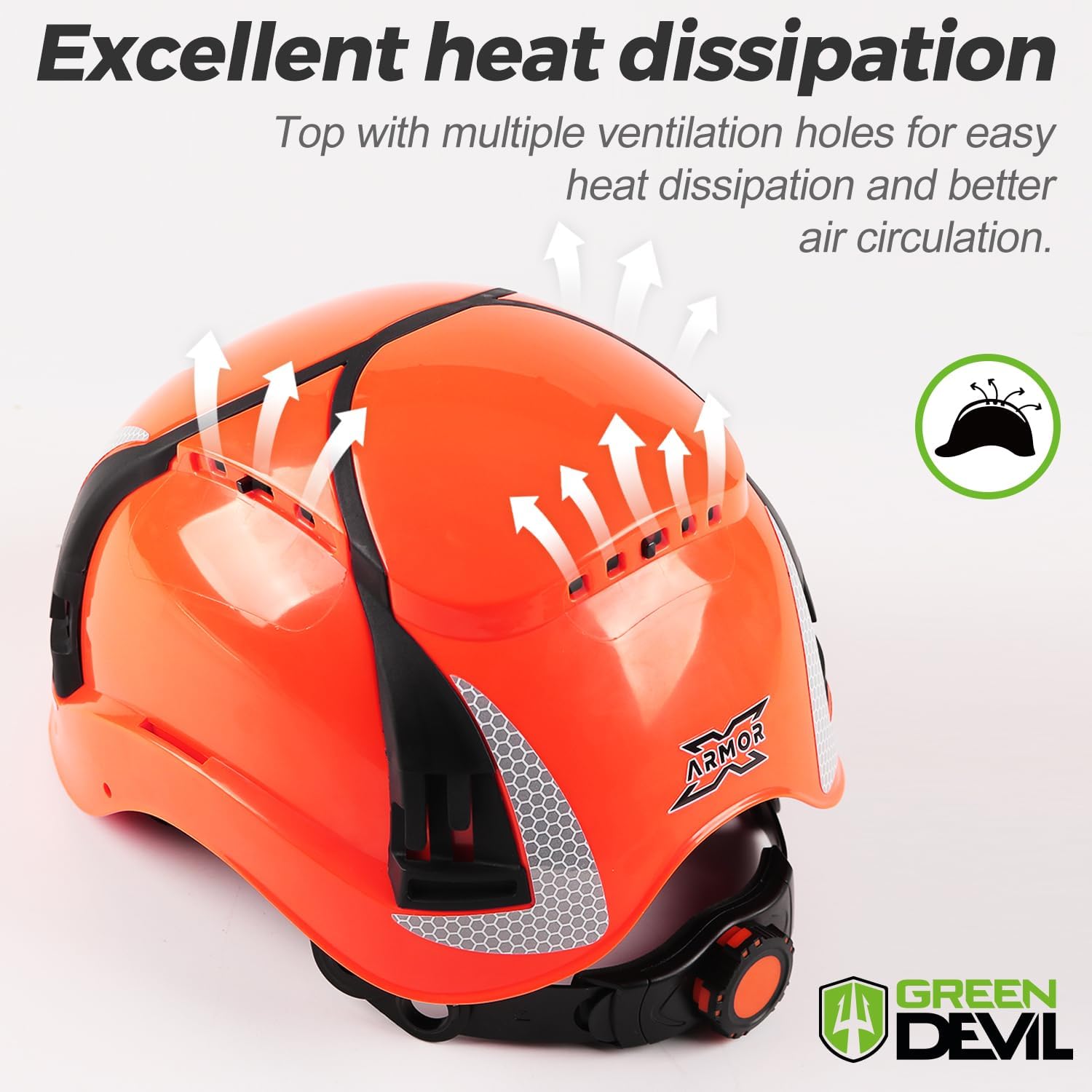 GREEN DEVIL X-Armor Series Hard Hat Vented ABS Work Hardhat for Men Women ANSI Z89.1 Approved Cascos De Construccion Safety Helmet Ideal for Industrial & Construction