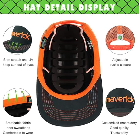 GREEN DEVIL Maverick-Air Safety Bump Cap Baseball Cap Style Head Protection Hard Hat for Men Women Lightweight Breathable