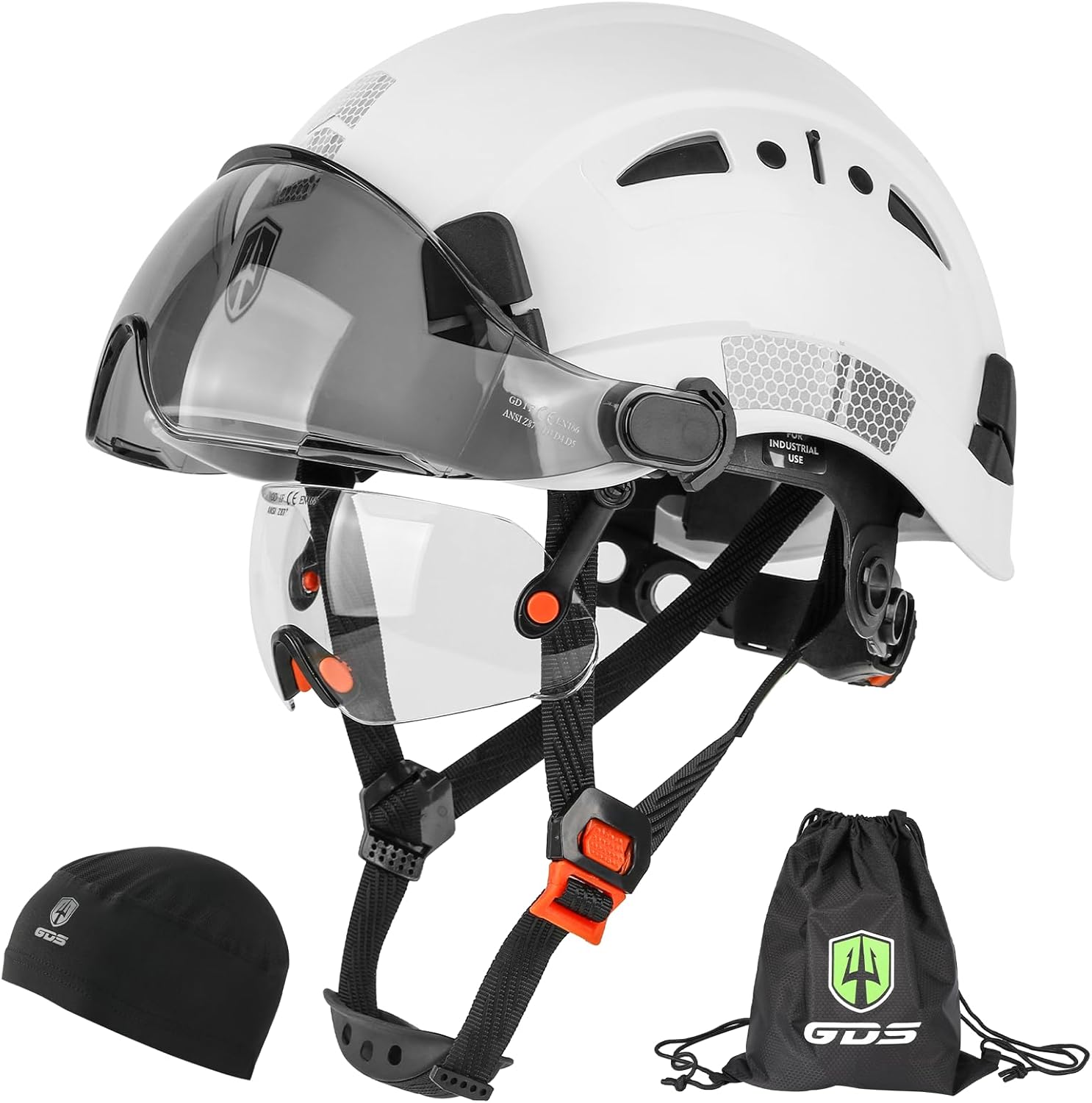 GREEN DEVIL Safety Hard Hat with Tinted & Clear Visor Vented Construction Helmet Cascos de Construccion ABS Work hardhats for Men