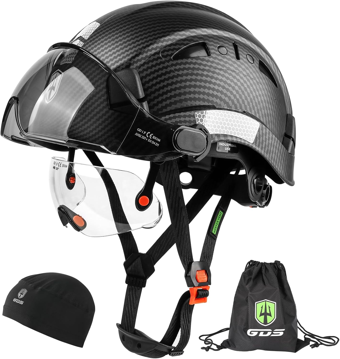GREEN DEVIL Safety Hard Hat with Tinted & Clear Visor Vented Construction Helmet Cascos de Construccion ABS Work hardhats for Men