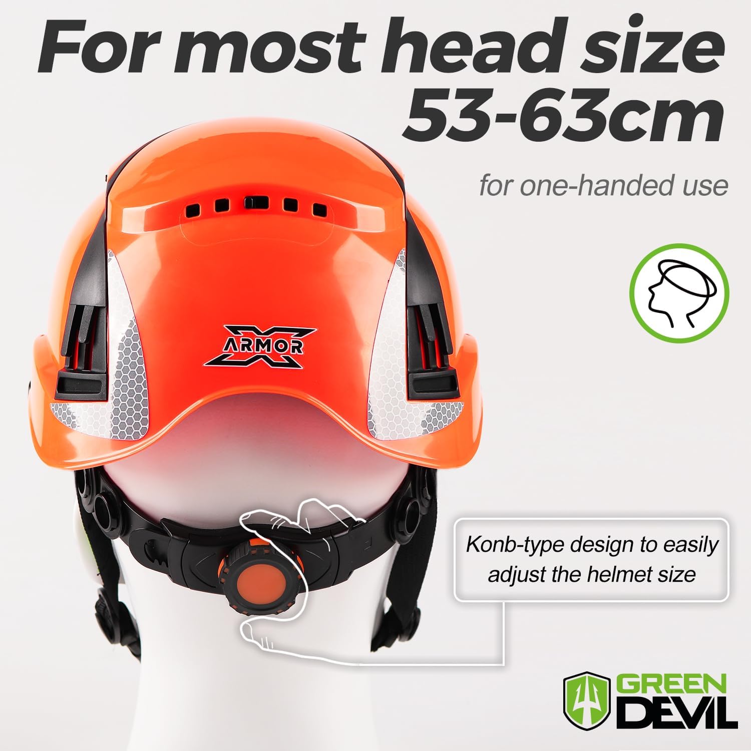 GREEN DEVIL X-Armor Series Hard Hat Vented ABS Work Hardhat for Men Women ANSI Z89.1 Approved Cascos De Construccion Safety Helmet Ideal for Industrial & Construction