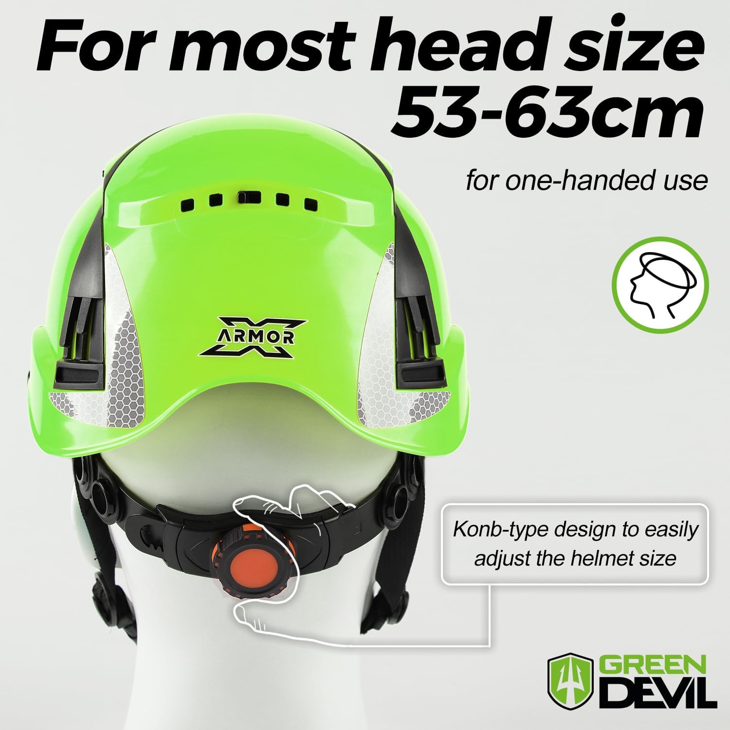 GREEN DEVIL X-Armor Series Hard Hat Vented ABS Work Hardhat for Men Women ANSI Z89.1 Approved Cascos De Construccion Safety Helmet Ideal for Industrial & Construction
