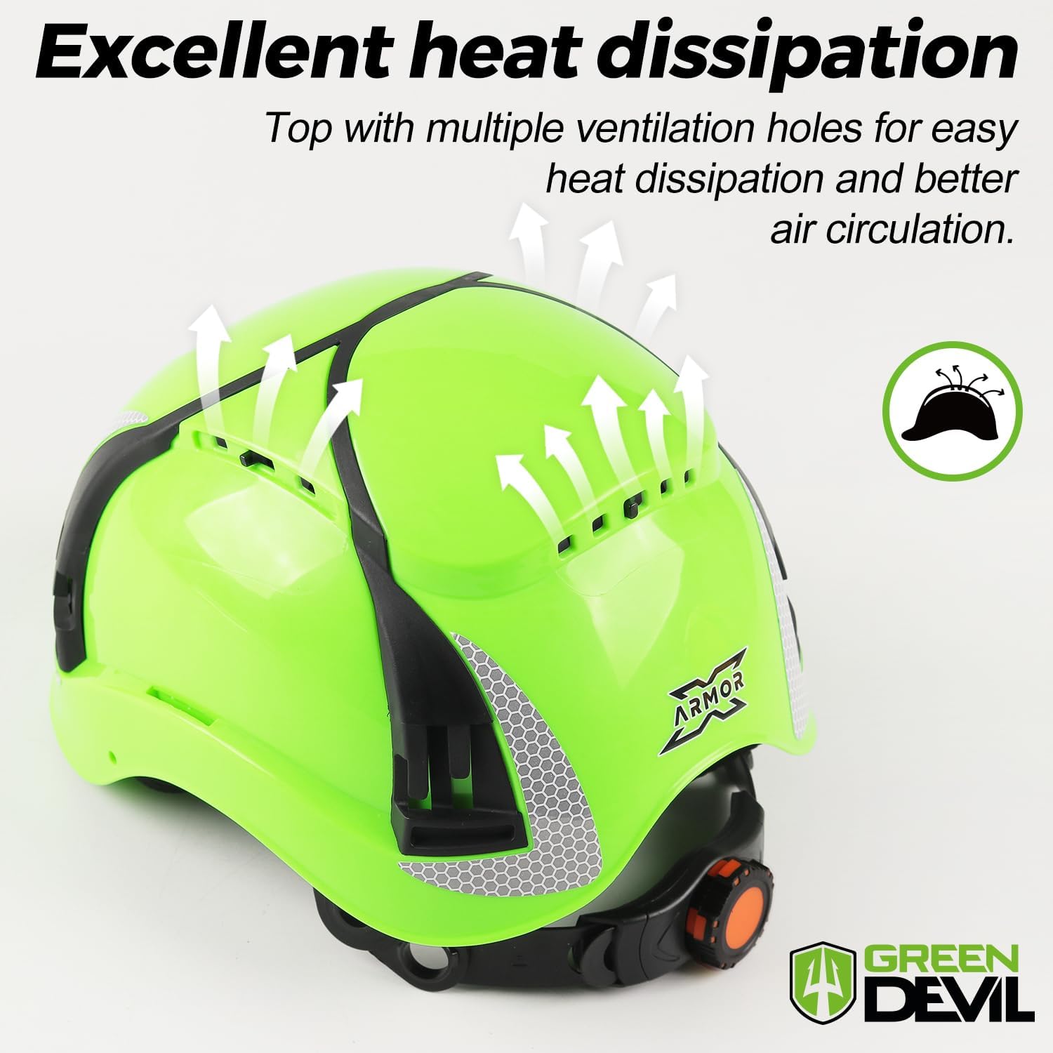 GREEN DEVIL X-Armor Series Hard Hat Vented ABS Work Hardhat for Men Women ANSI Z89.1 Approved Cascos De Construccion Safety Helmet Ideal for Industrial & Construction