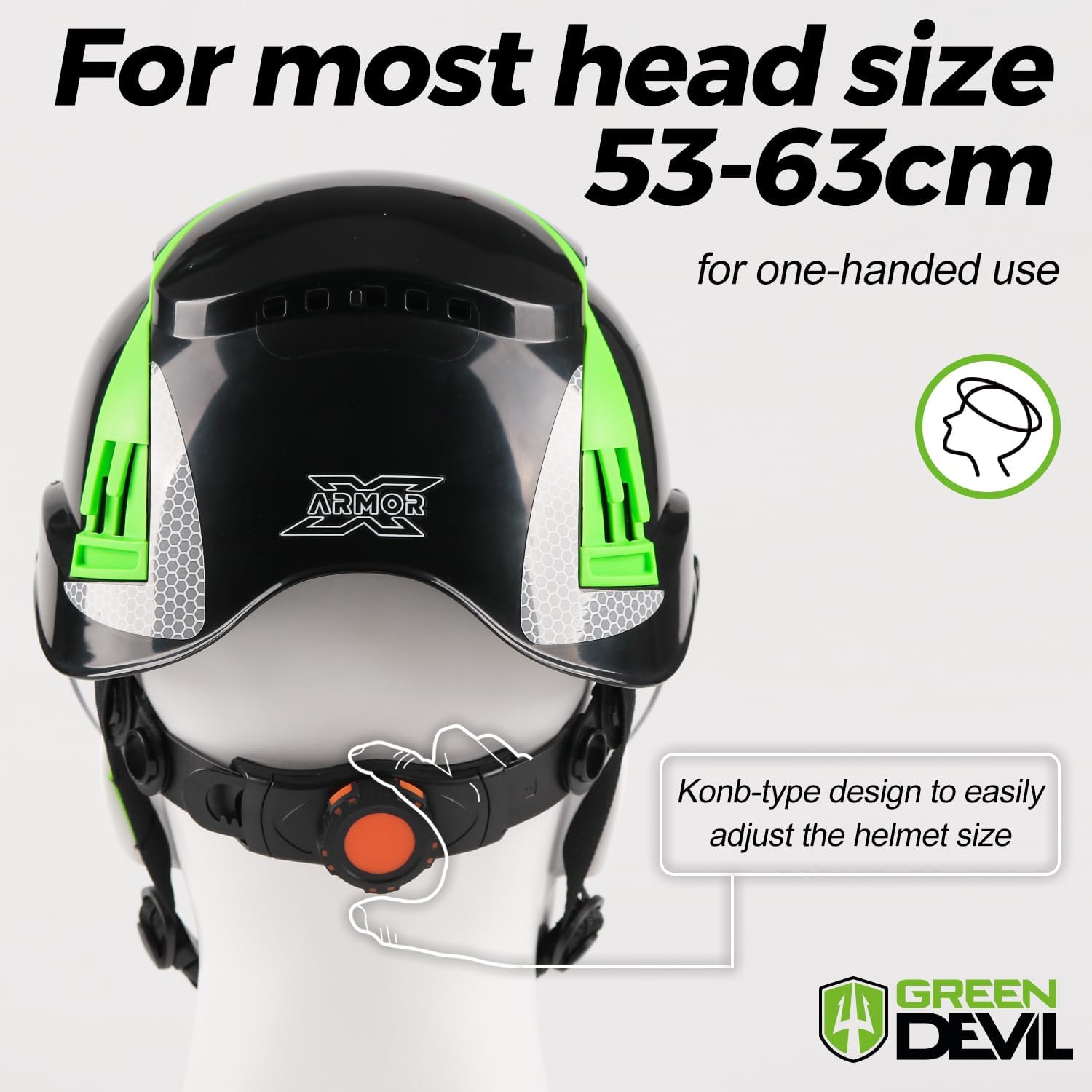 GREEN DEVIL X-Armor Series Hard Hat Vented ABS Work Hardhat for Men Women ANSI Z89.1 Approved Cascos De Construccion Safety Helmet Ideal for Industrial & Construction