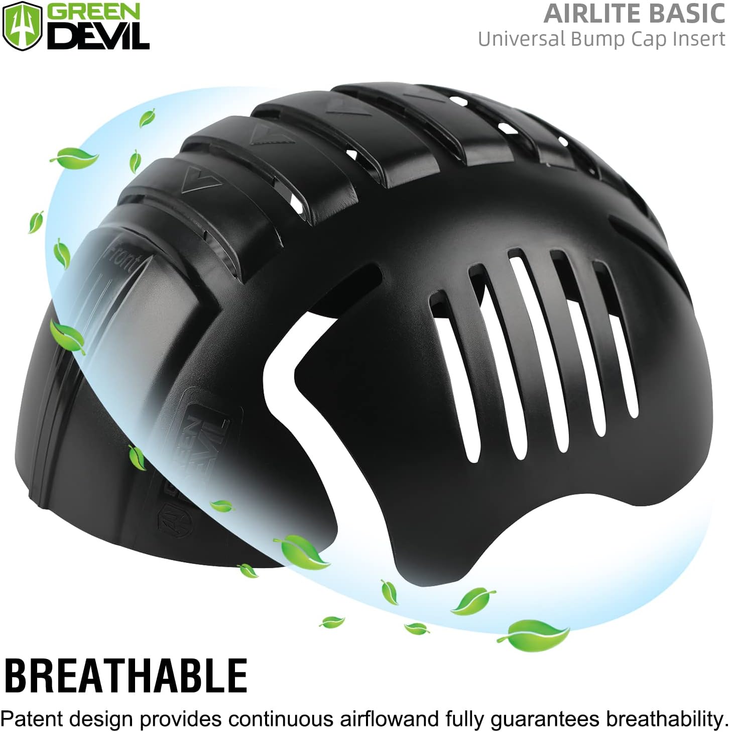 GREEN DEVIL Universal Bump Cap Insert for Baseball Caps Vented Lightweight Safety Bump Hat Insert for Men Women1Pack White
