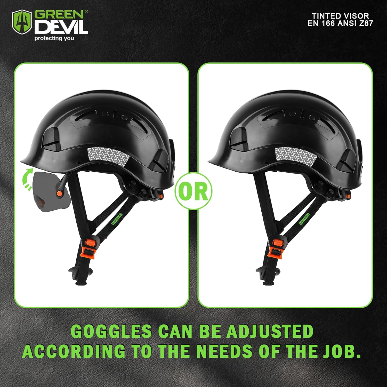 GREEN DEVIL Replacment Built-in Clear/Tinted Visor