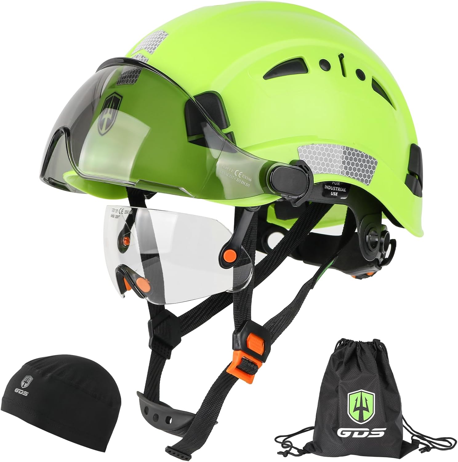 GREEN DEVIL Safety Hard Hat with Tinted & Clear Visor Vented Construction Helmet Cascos de Construccion ABS Work hardhats for Men