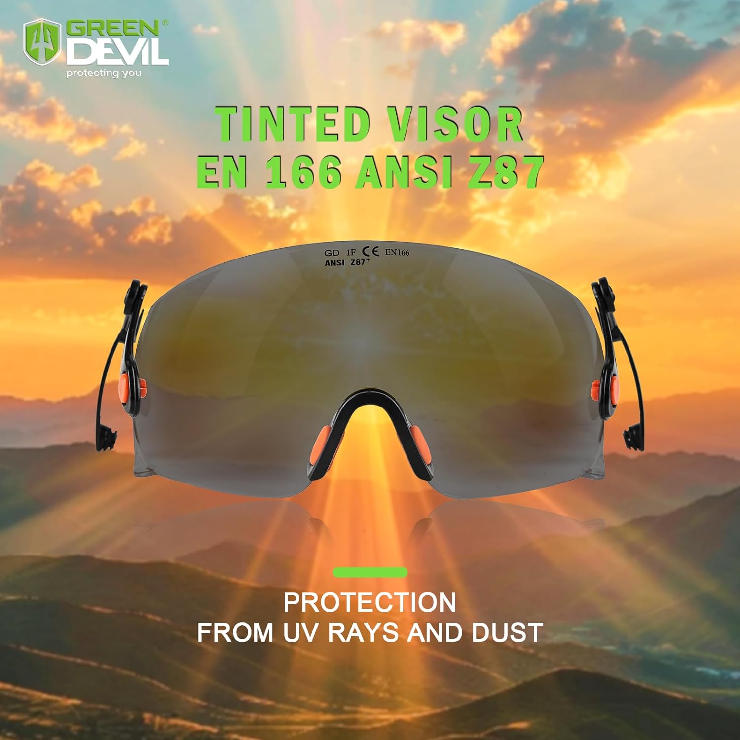 GREEN DEVIL Replacment Built-in Clear/Tinted Visor