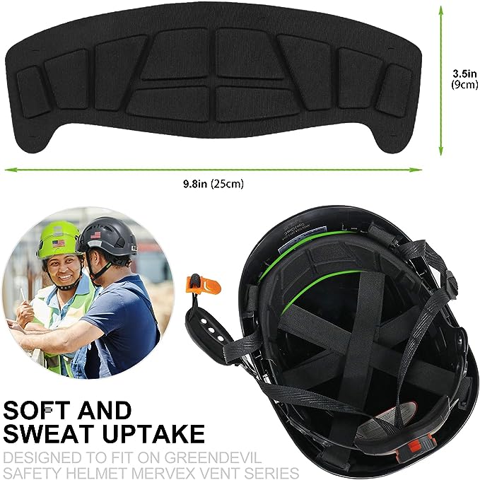 GREEN DEVIL Safety Helmet Hard Hat Adjustable Lightweight Vented ABS Work Helmet Ratchet Replacement 6-Point Suspension ANSI Z89.1 Approved Ideal for Industrial & Construction