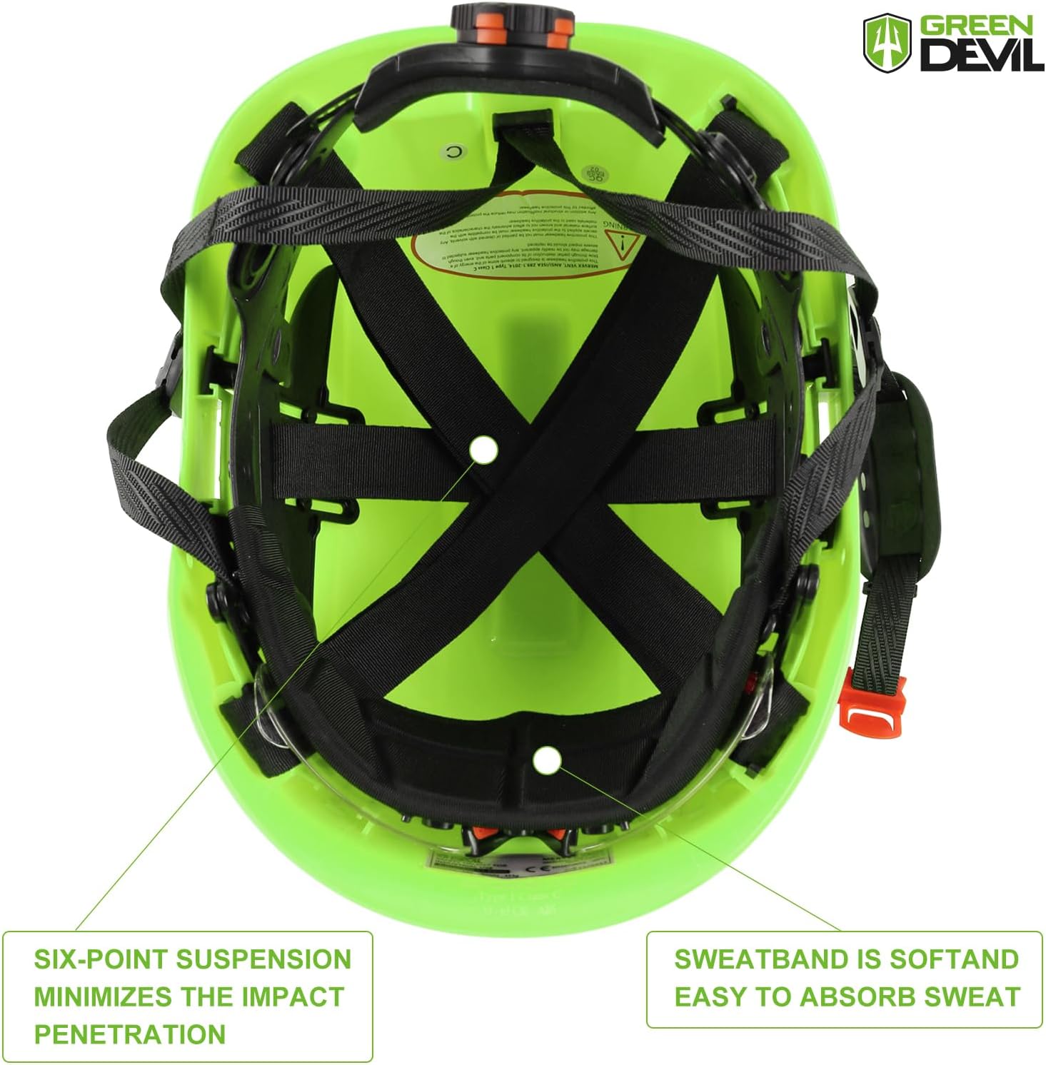 GREEN DEVIL Forestry Chainsaw Safety Helmet with Mesh Face Shield Built-in Visor and Earmuffs 5 in 1 System Vented Arborist Helmet ANSI Z89.1 Hard Hat Logging Garden Work Hardhats for Men Women