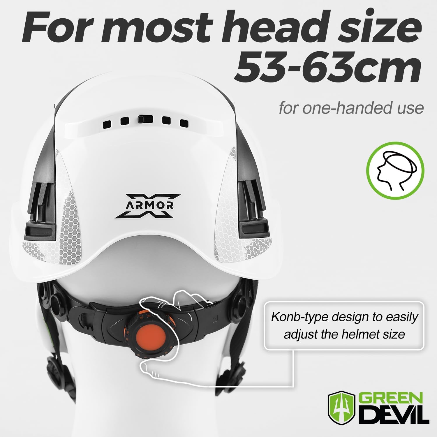 GREEN DEVIL X-Armor Series Hard Hat Vented ABS Work Hardhat for Men Women ANSI Z89.1 Approved Cascos De Construccion Safety Helmet Ideal for Industrial & Construction