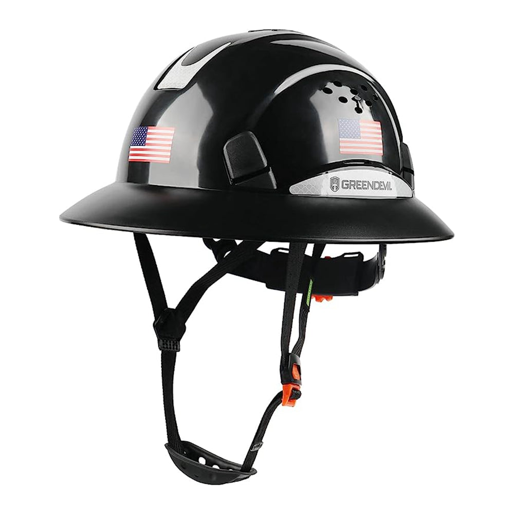 Full Brim Hard Hat Vented Construction White Safety Helmet OSHA Approved Cascos De Construccion Work Hardhats with Cooling Towel for Men&Women 6 Point Adjustable Ratchet Suspension