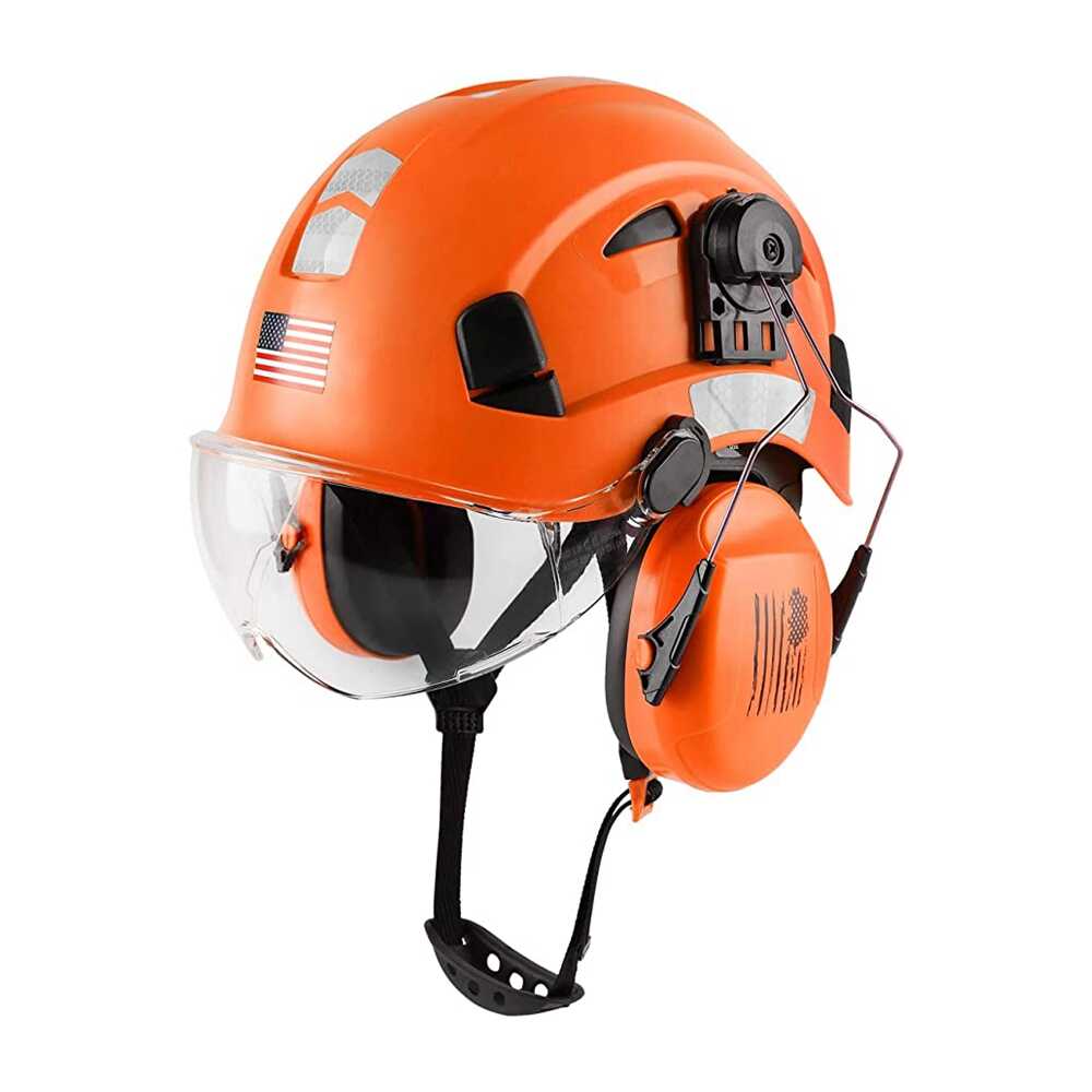 GREEN DEVIL Green Color Safety Helmet Hard Hat With Visor And Ear Protection ANSI Z89.1 Approved