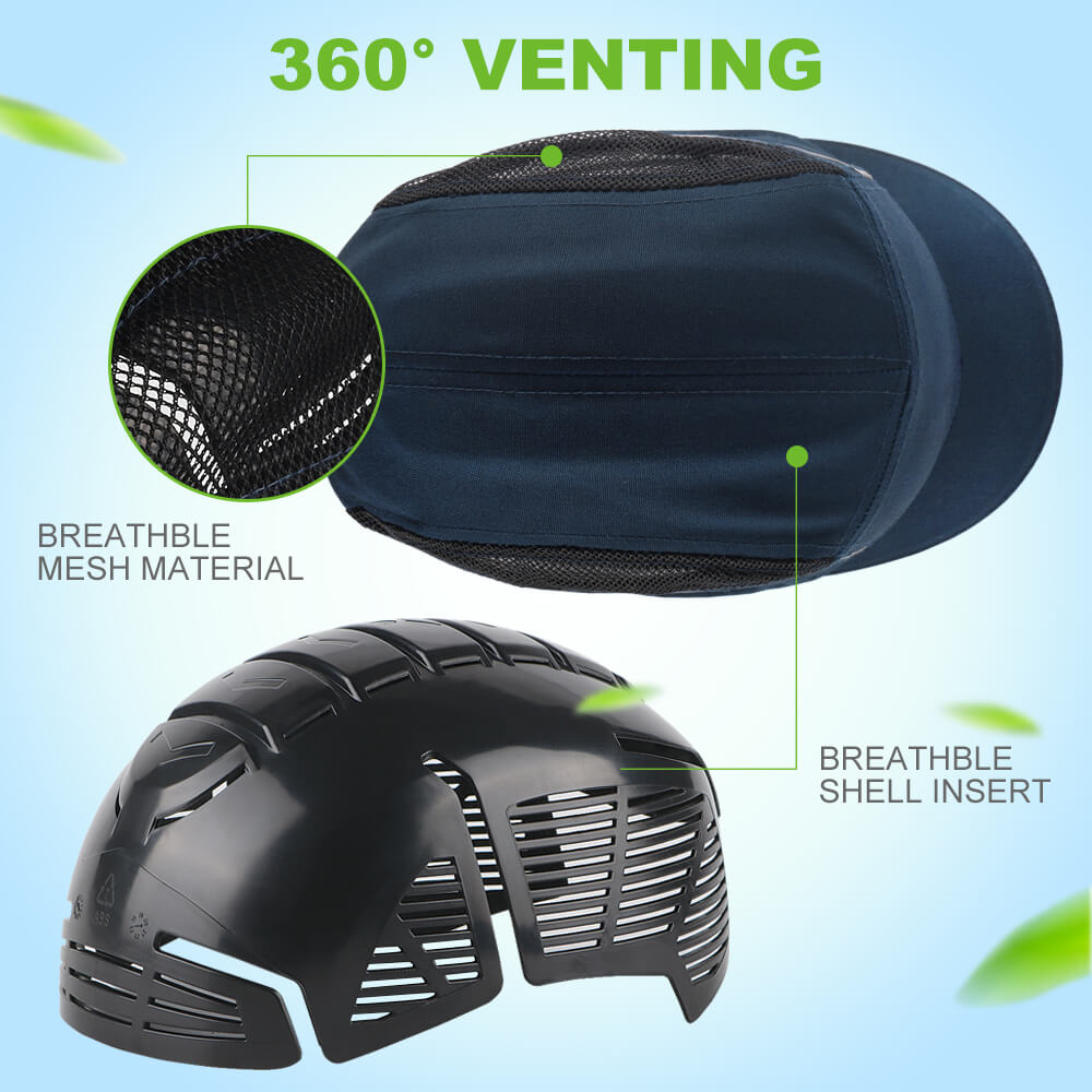 GREEN DEVIL Maverick 5 Series Bump Cap for Safety Short Brim Baseball Cap Style Navy Blue