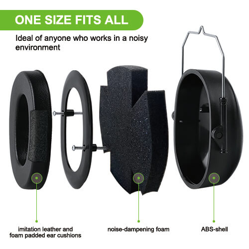 Structural drawing of the passive earmuffs ear defender er protection