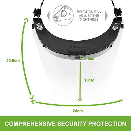 GREEN DEVIL Replacement Polycarbonate Face Shield Protective Full Clear Visor ANSI Z87.1
