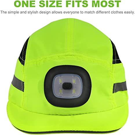 GREEN DEVIL Maverick 3 Series Breathable Lightweight Lime Safety Bump Cap with LED Lighting