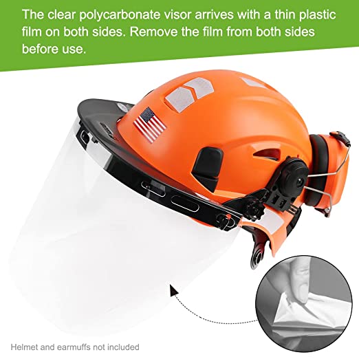 GREEN DEVIL Replacement Polycarbonate Face Shield Protective Full Clear Visor ANSI Z87.1