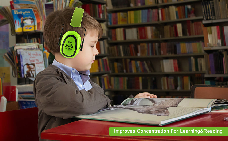 GREEN DEVIL Kids Noise Cancelling Hearing Protection Headphones Design For Age 3-16 SNR 27.4dB Green