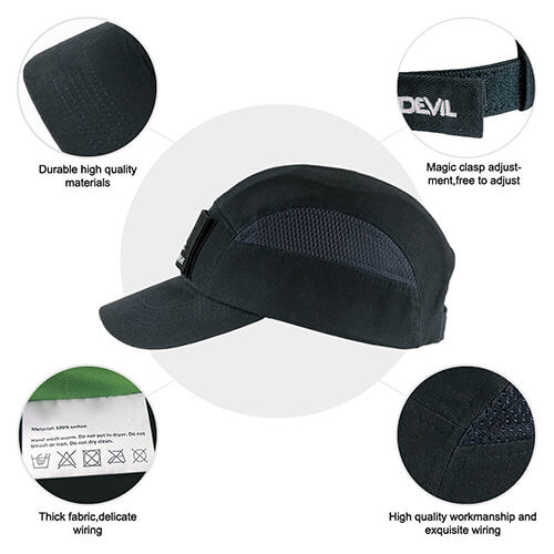 GREEN DEVIL 9292 Series Safety Navy Blue Bump Cap Baseball Hat Style