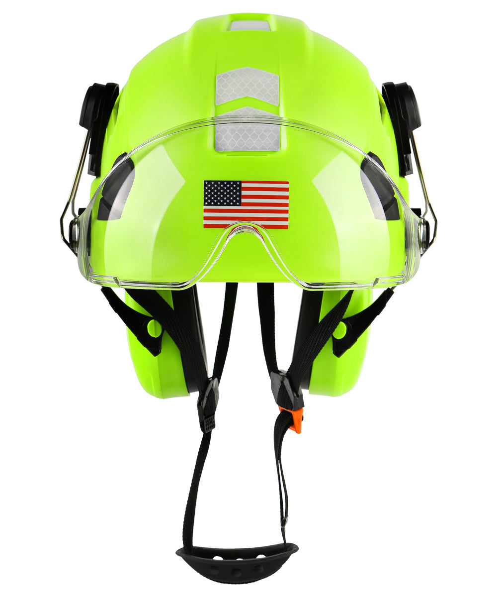 GREEN DEVIL Green Color Safety Helmet Hard Hat With Visor And Ear Protection ANSI Z89.1 Approved