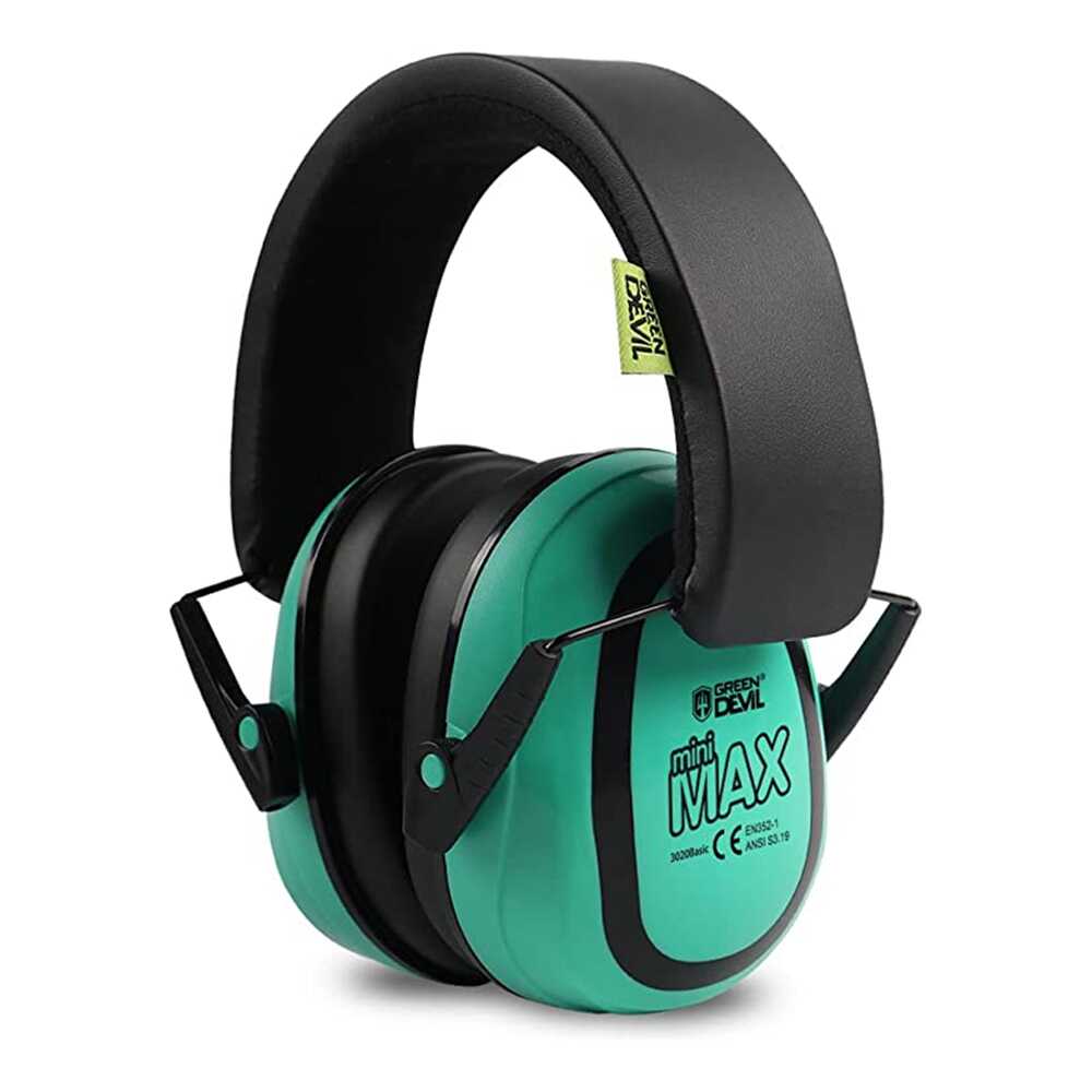 GREEN DEVIL MiniMax Black Kids Hearing Protection Ear muffs Noise Cancelling For Age 1-16 Headphones