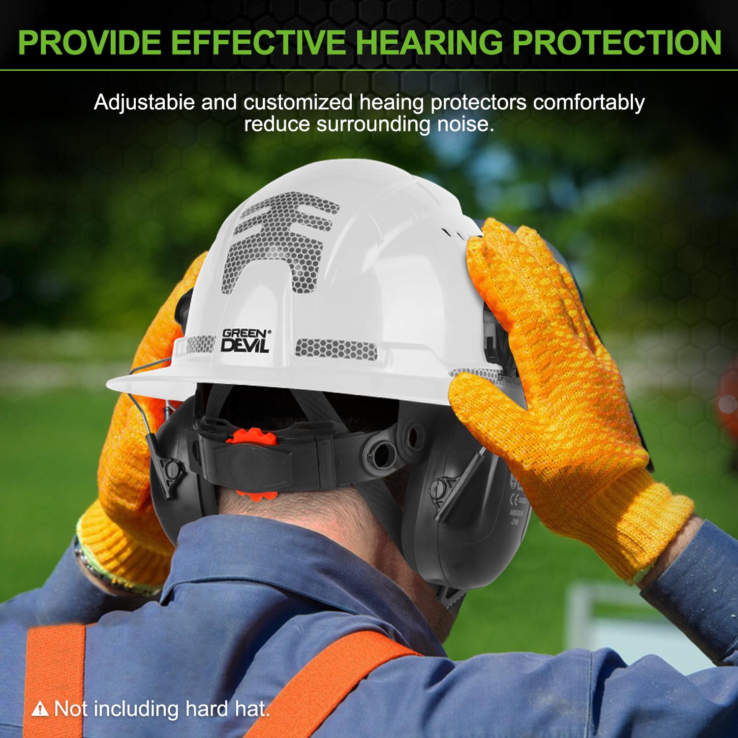 GREEN DEVIL Ear Muffs For Matrix FB Series Full Brim Hard Hat