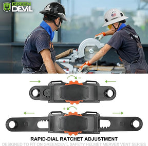 GREEN DEVIL Safety Helmet Hard Hat Adjustable Lightweight Vented ABS Work Helmet Ratchet Replacement 6-Point Suspension ANSI Z89.1 Approved Ideal for Industrial & Construction