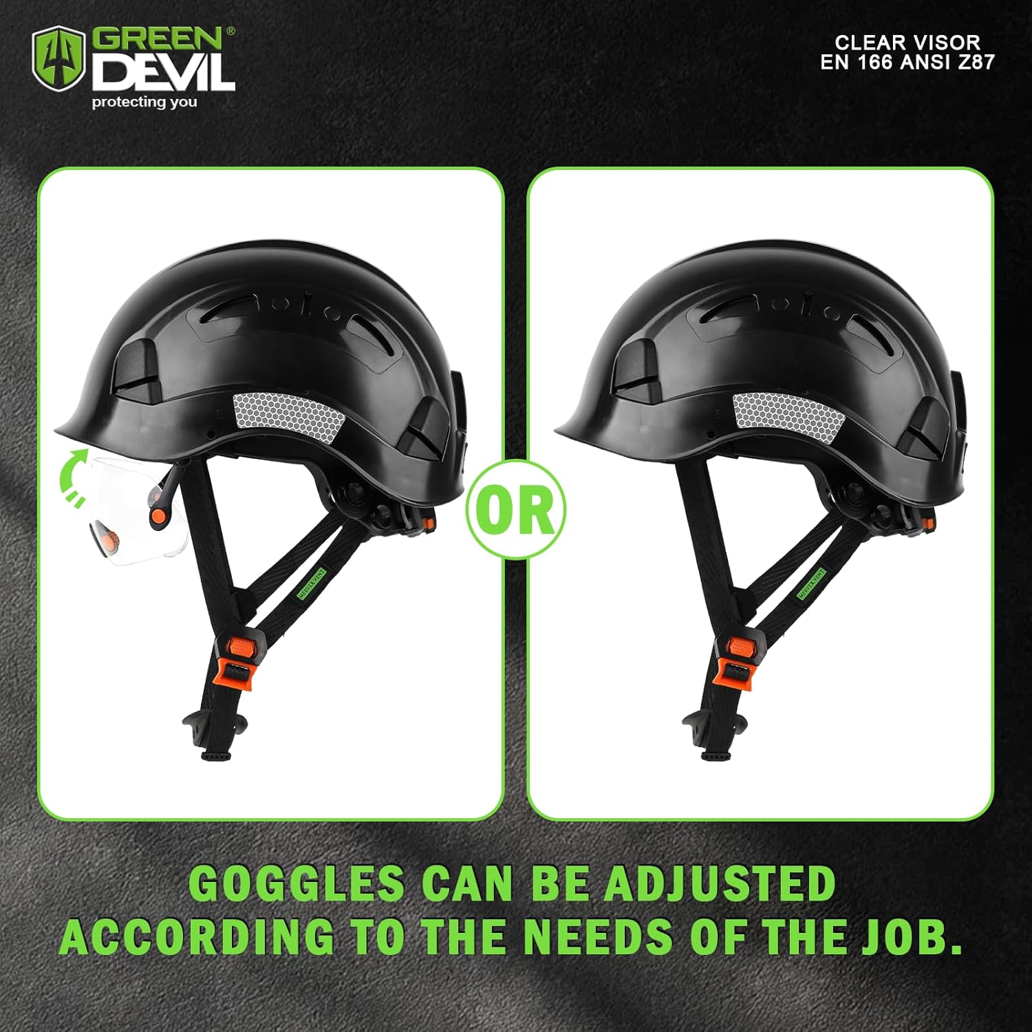 GREEN DEVIL Replacment Built-in Clear/Tinted Visor