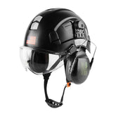 GREEN DEVIL Black Color Safety Helmet Hard Hat With Visor And Ear Protection ANSI Z89.1 Approved