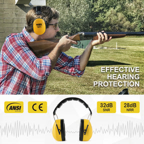 GREEN DEVIL Hearing Protection Noise Canceling Safety Ear Muffs NRR 28dB Safety-Yellow