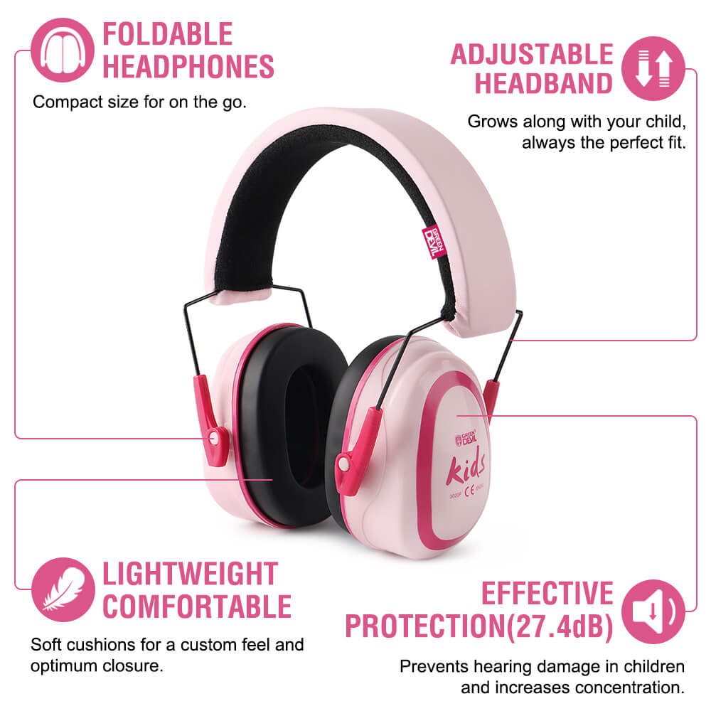Features of GreenDevil kids safety earmuffs