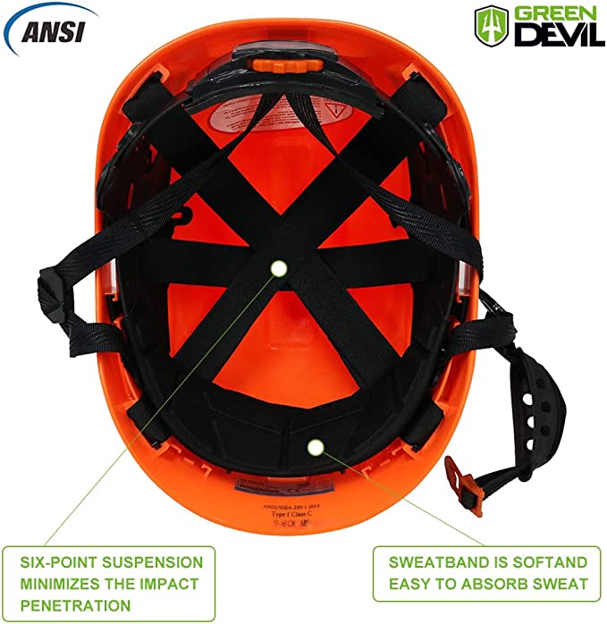 GREEN DEVIL Safety Colorful Safety Helmet Hard Hat ANSI Z89.1 Approved