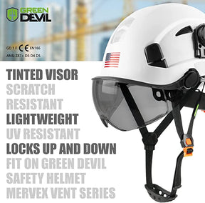 GREEN DEVIL High Quality Hard Hat Tinted Visor Replacement