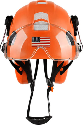 GREEN DEVIL Orange Color Safety Helmet Hard Hat With Visor And Ear Protection ANSI Z89.1 Approved