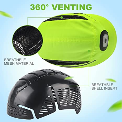 GREEN DEVIL Maverick 3 Series Breathable Lightweight Lime Safety Bump Cap with LED Lighting