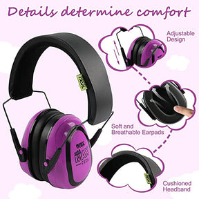 GREEN DEVIL MiniMax Purple Kids Hearing Protection Ear muffs Noise Cancelling For Age 1-16 Headphones