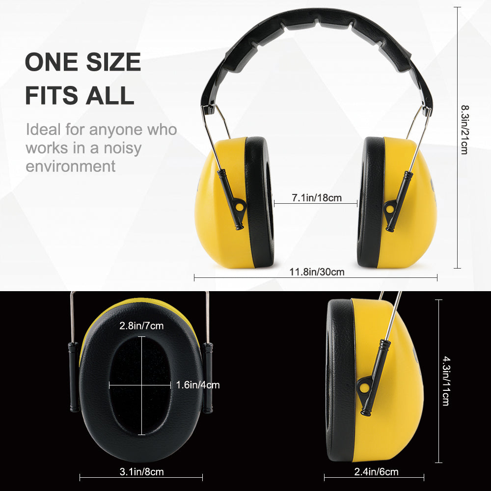 GREEN DEVIL Hearing Protection Noise Canceling Safety Ear Muffs NRR 28dB Safety-Yellow