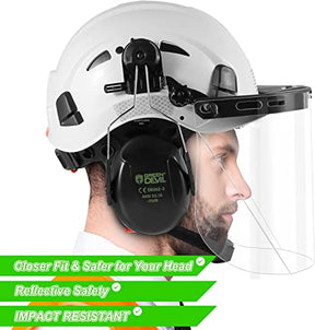 Forestry Safety Helmet Chainsaw Helmet with Polycarbonate Full Clear Visor and Ear Muffs 3 in 1 Forestry Hard Hat